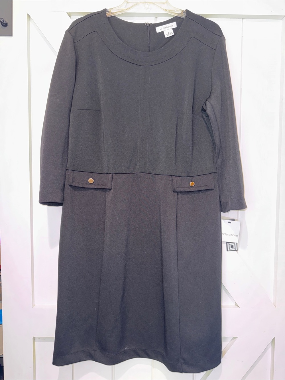Liz Claiborne Black Long Sleeve Shift Dress